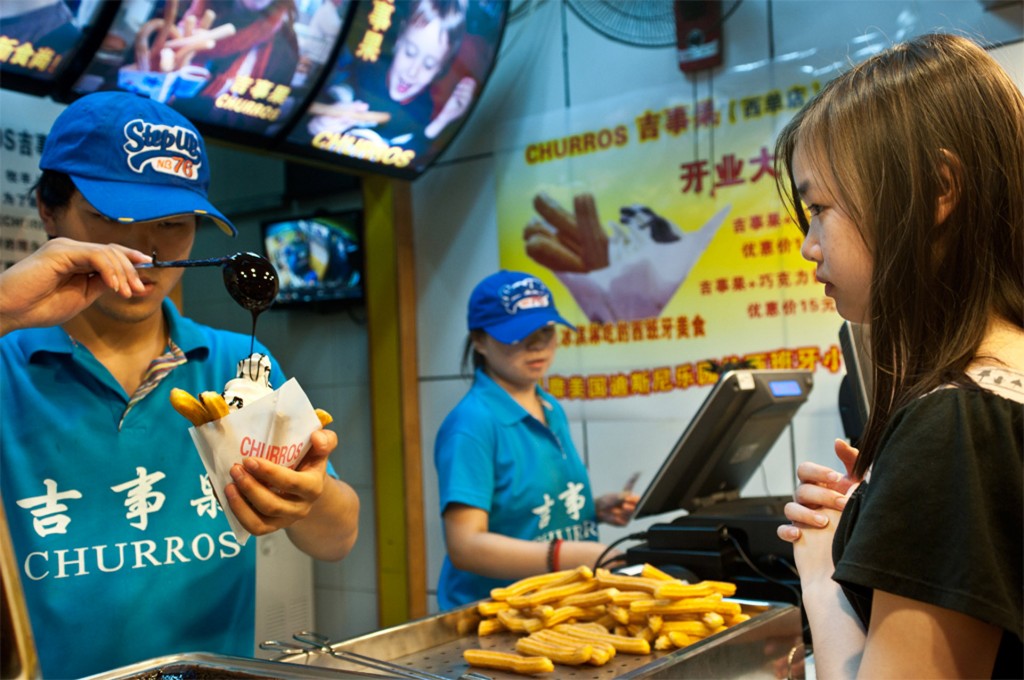 Els ulls queden totalment col·lapsats amb la presència de parades de "Churros" a Beijing.